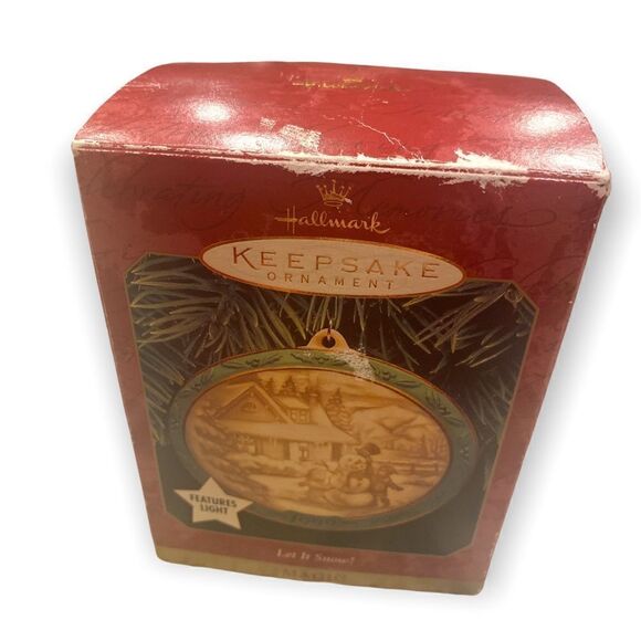 Hallmark 1999 Keepsake “Let It Snow!” Ornament Fine Porcelain Light Magic Series - Picture 2 of 12